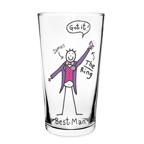 Image of Personalised Purple Ronnie Wedding Best Man Pilsner Glass