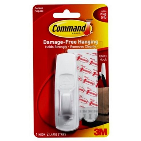 Image of 3m Command Large Hook With Adhesive Strips Up To 5lb Ref: 17003