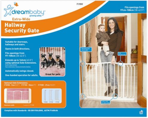Image of Dream Baby Auto Close Hallway Gate - White