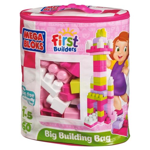 Image of Mega Bloks First Builders Big Building Bag, Pink