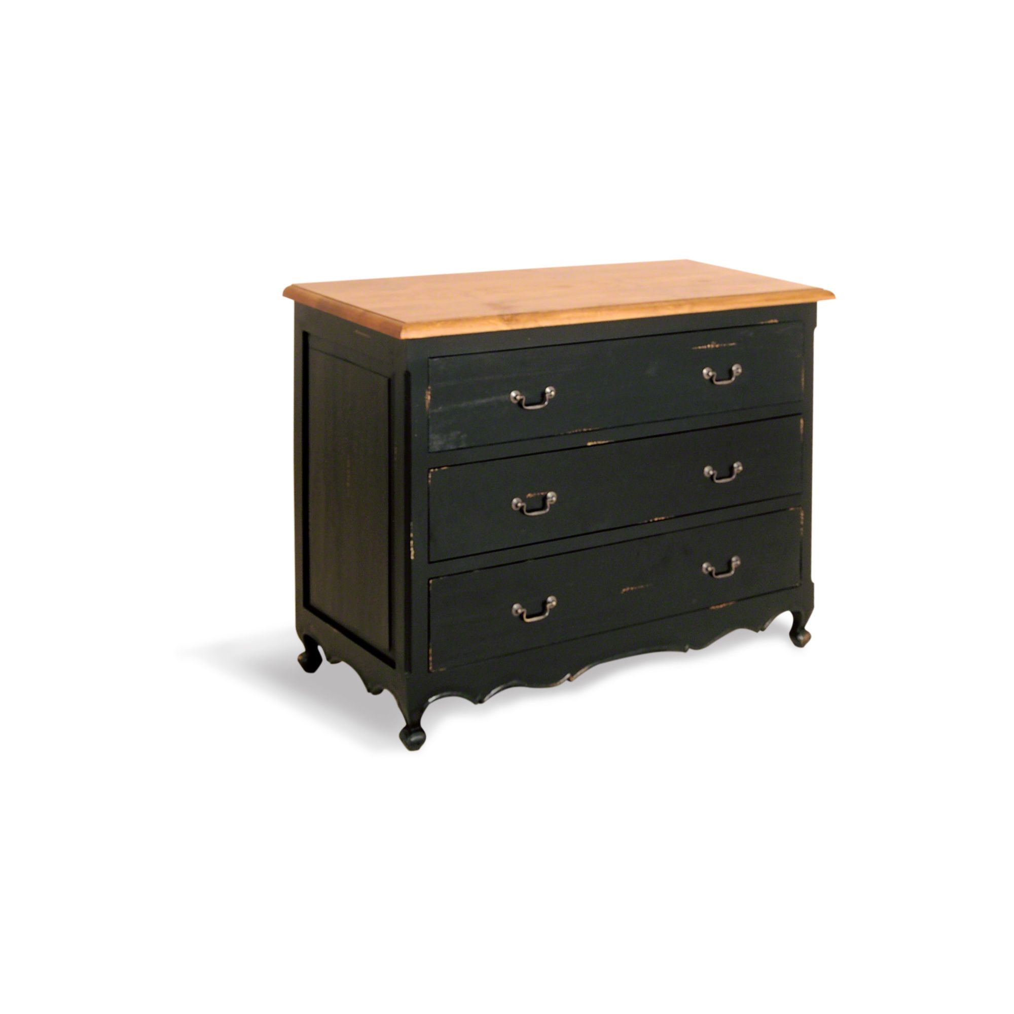 Oceans Apart Painted Provence Three Drawer Dresser in Antique Black at Tesco Direct