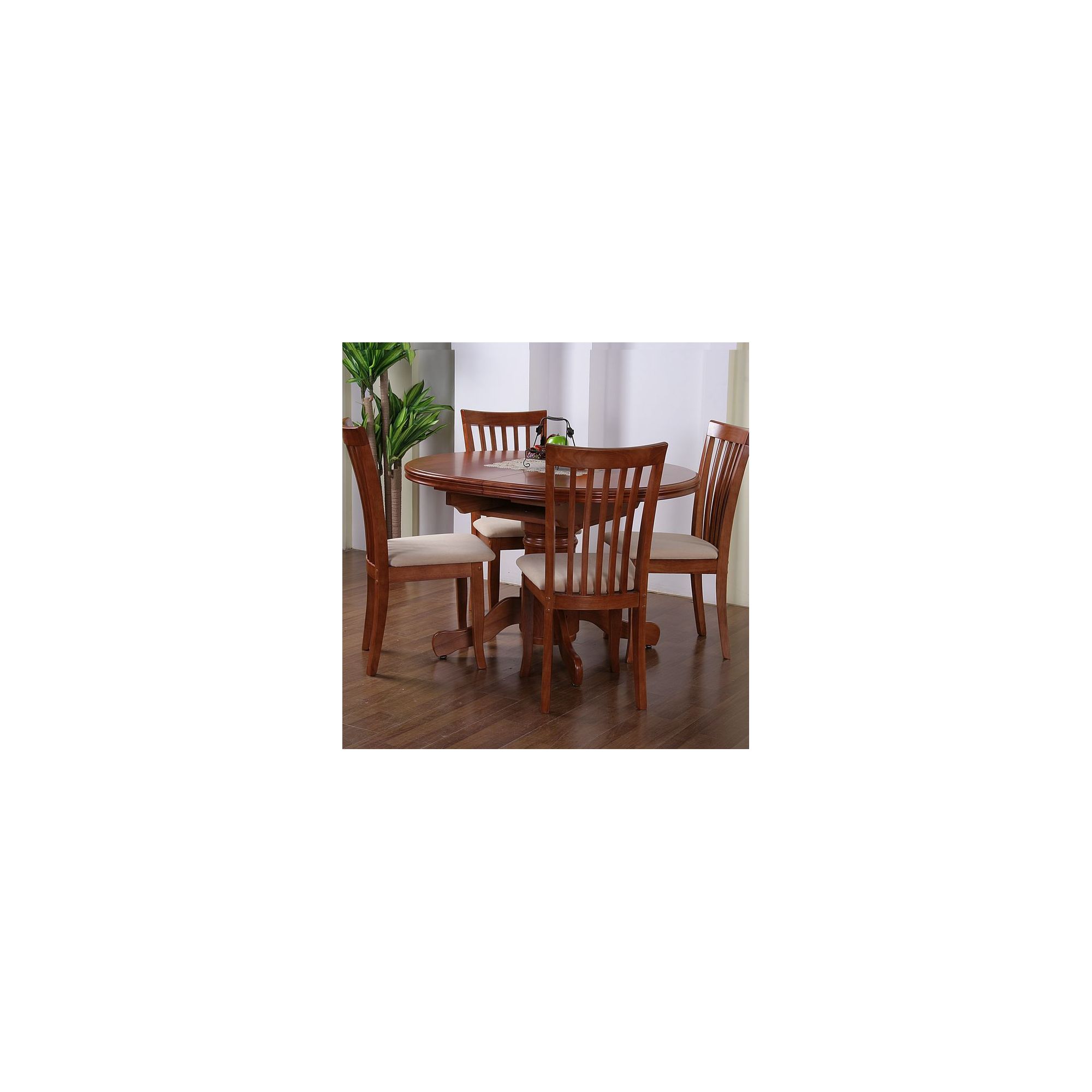 G&P Furniture Windsor House 5-Piece Stratford Oval Flip Top Extending Dining Set - Cherry at Tescos Direct