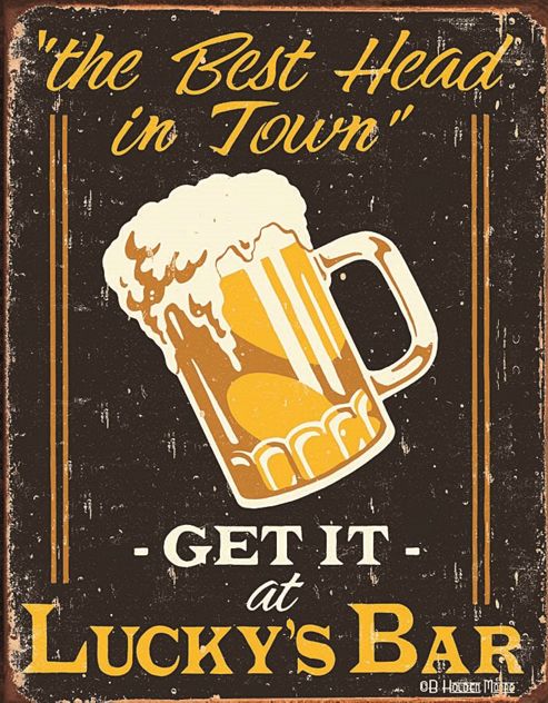 Image of Lucky's Bar Tin Sign
