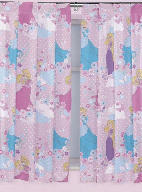 Image of Disney Princess Curtains 72s - Dreams - Pink