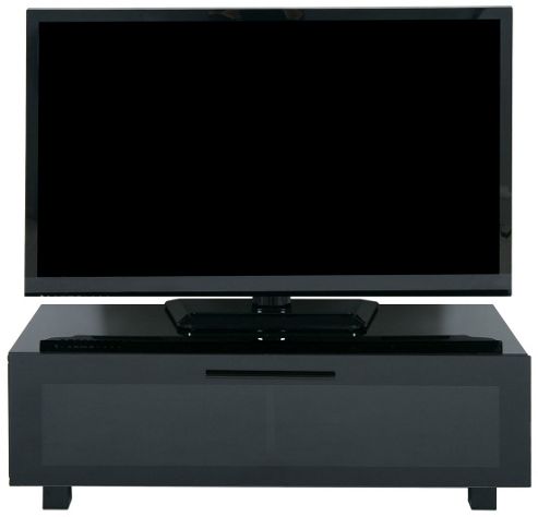 Image of Levv High Gloss Black Tv Cabinet For Up To 50 Inch Tvs