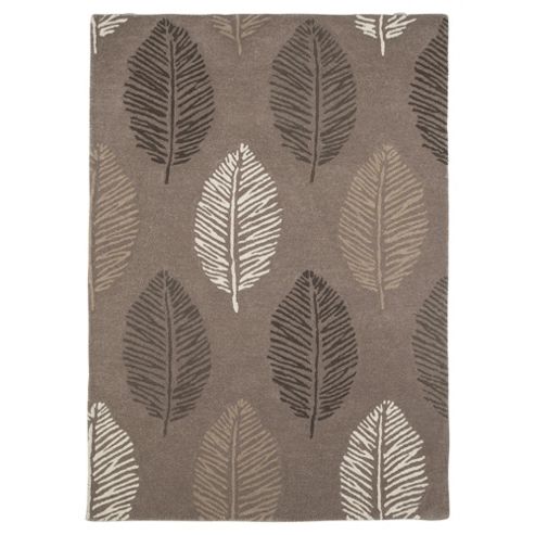 Image of Leaf Print Rug 120 X 170cm, Natural