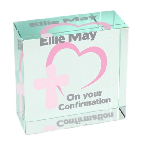 Image of Personalised Heart Cross Christening Confirmation Communion Token
