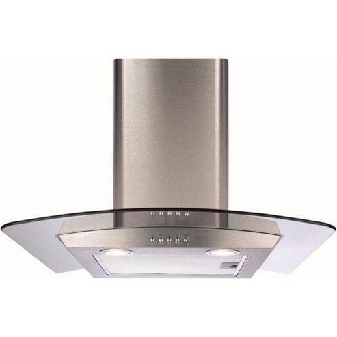 Image of Cda Ecp62ss Curved Glass 60cm Chimney Cooker Hood Stainless Steel