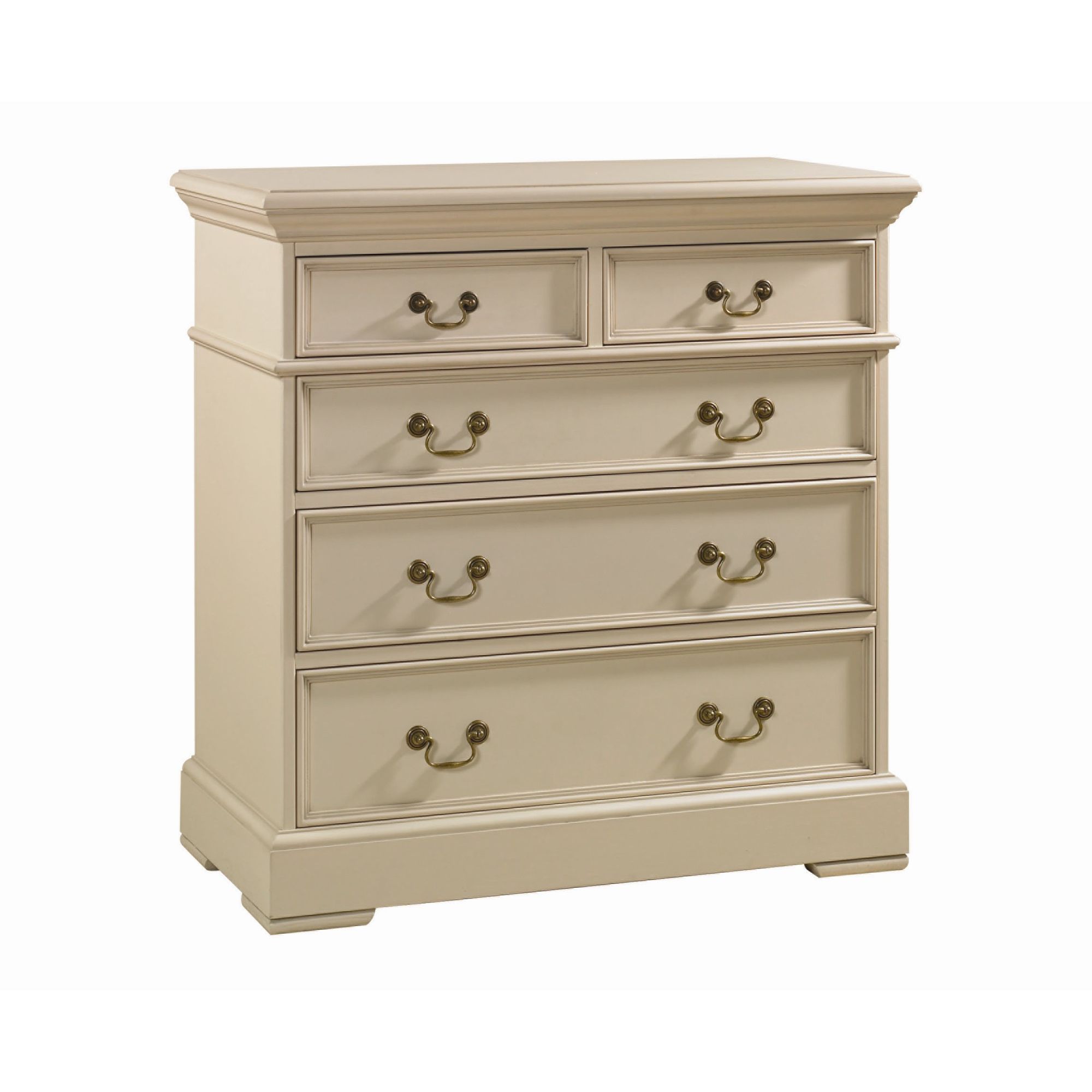YP Furniture Country House Five Drawer Chest - Ivory at Tesco Direct