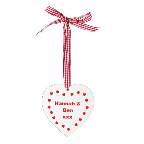 Image of Personalised Valentines Wooden Heart Shaped Keep Sake