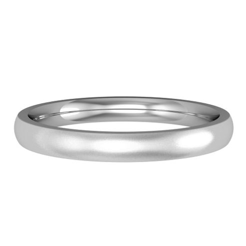 18ct White Gold 2.5mm Court Satin-Brushed Wedding Ring