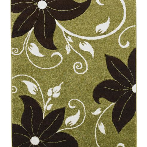 Image of Oriental Carpets & Rugs Verona Oc15 Green/brown Rug - 120cm X 170cm