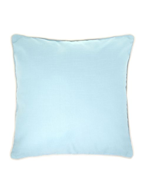 Image of Linea Plain Cotton Cushion, Duck Egg In Duck Egg