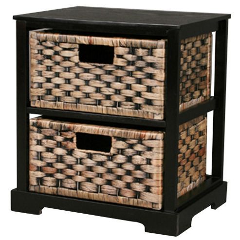 Image of Techstyle 2 Drawer Weave Cabinet - Brown / Black