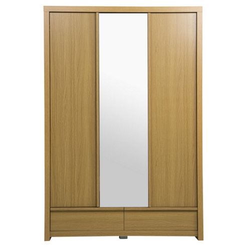Image of Tribeca Triple Wardrobe With Drawers, Oak