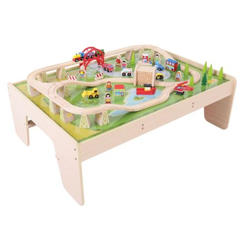 Image of Bigjigs Rail Bjt040 Services Train Set And Table