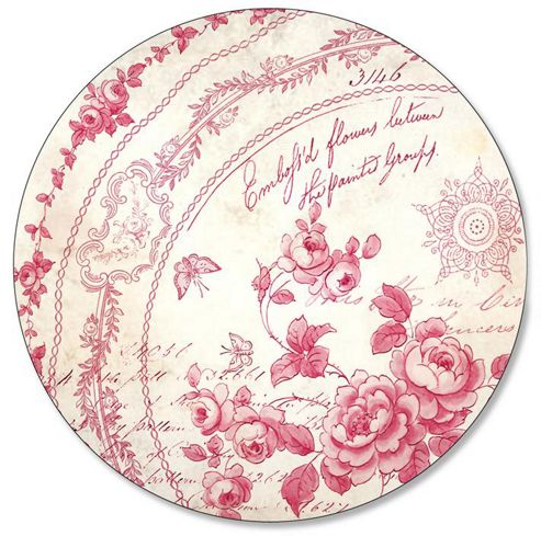 Image of Pimpernel Red Archive Round Placemats Set Of 4
