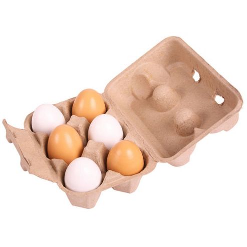 Image of Bigjigs Toys Bj711 Wooden Play Food Six Eggs In Carton