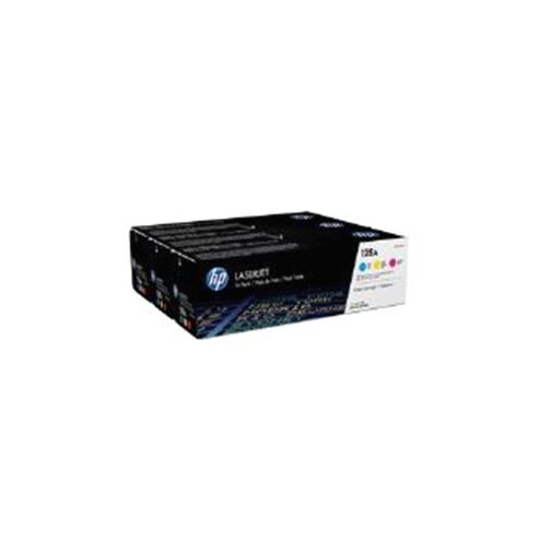 Image of Hp 128a Cyan/magenta/yellow Original Toner Cartridges (yield 1300 Pages Per Cartridge) For Laserjet Printers