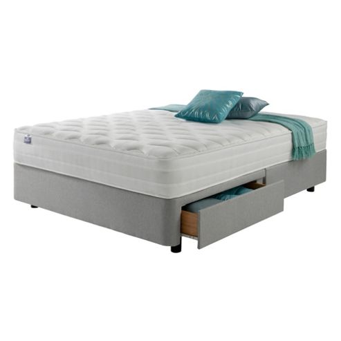 Image of Silentnight Mirapocket 1200 Ortho Memory 2 Drawer King Divan Light Grey No Headboard
