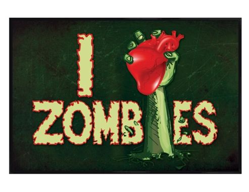 Image of Gloss Black Framed I Love Zombies Poster