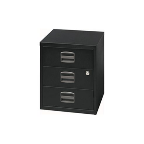 Image of Bisley A4 Mobile Home Filer 3-drawer Black By33938