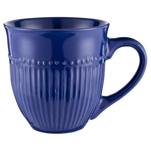 Image of Tesco Navy Ribbed Mug Single