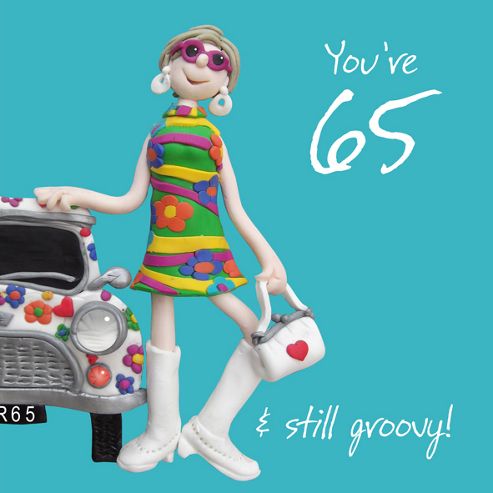 Image of Holy Mackerel Happy 65th Birthday. Still Groovy Greetings Card