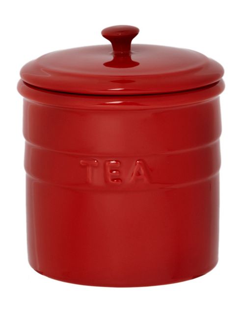 Image of Linea Ceramic Maison Tea Jar In Red