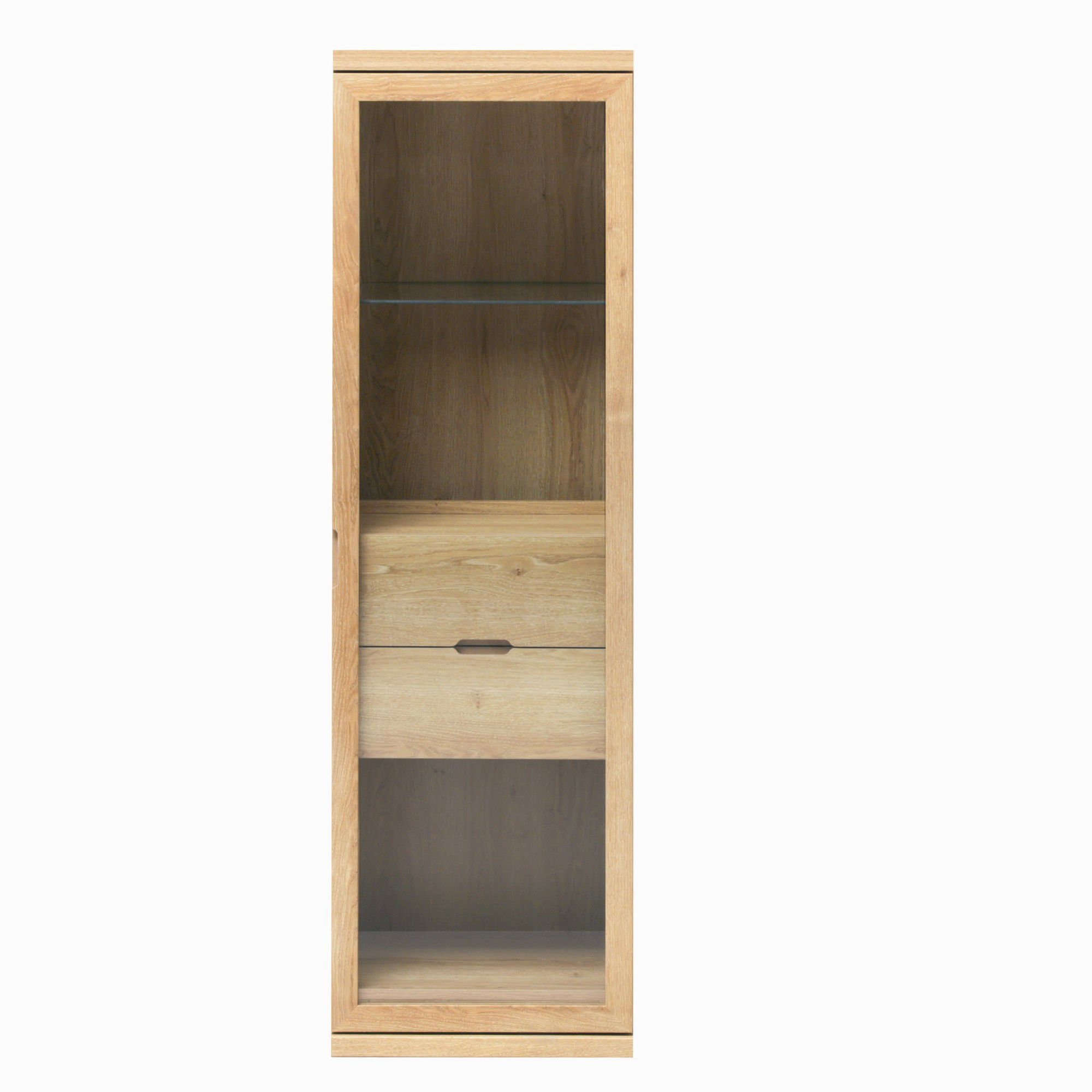 Caxton Darwin 1 Glazed Door Display Cabinet in Chestnut at Tescos Direct