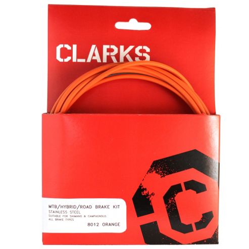 Image of Clarks Universal S/s Front & Rear Brake Cable Kit W/p2 Orange Outer Casing