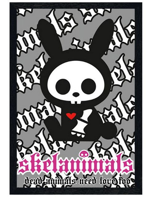 Image of Skelanimals Black Wooden Framed Jack The Rabbit Poster