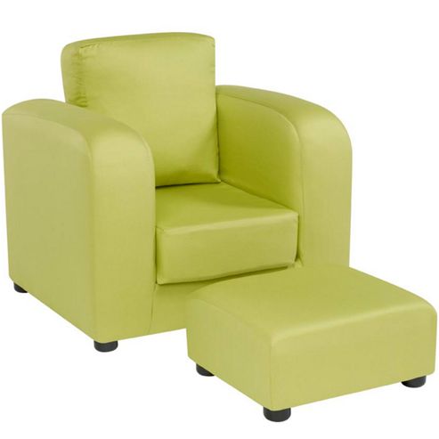 Image of Chair With Footstool - Green