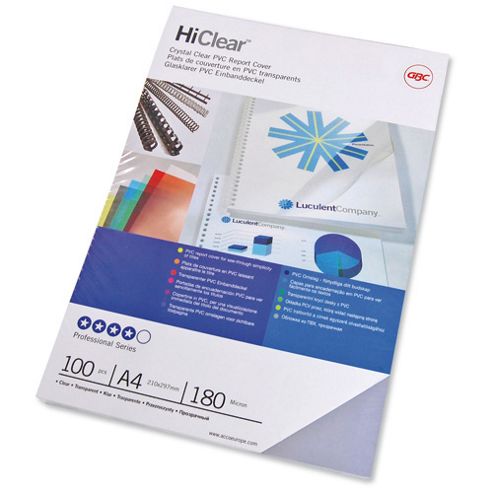 Image of Gbc Report Covers 150 Micron Superclear A4 Clear Ref 41601e [pack 25x2]