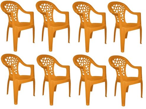 Image of Resol Inca Garden Outdoor / Indoor Designer Plastic Chair - Orange - X8