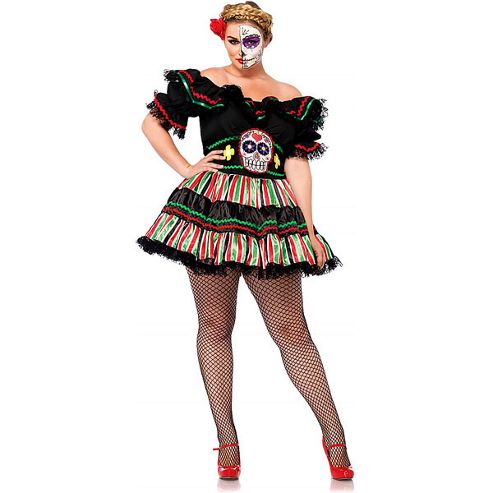 Image of Day Of The Dead Doll - Adult Costume Size: 16-18