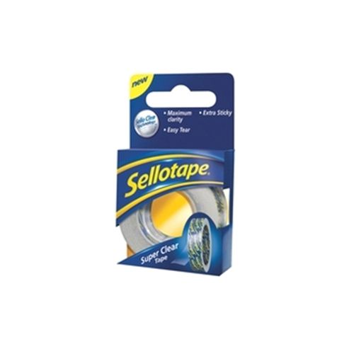 Image of Sellotape Super Clear Tape 18mm X25 Metres Pack Of 8 1443351