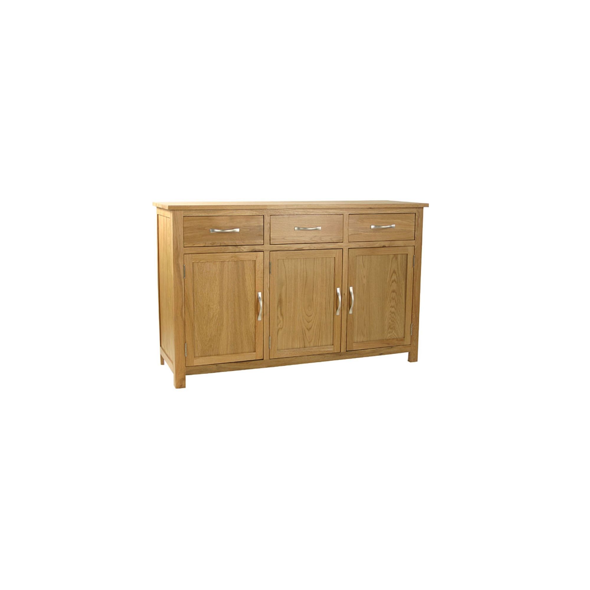 Kelburn Furniture Essentials 3 Drawer Sideboard in Light Oak Stain and Satin Lacquer at Tesco Direct