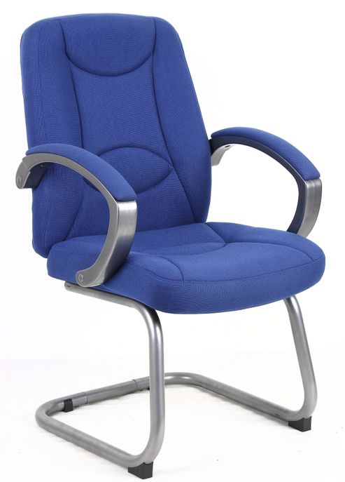 Image of Office Basics Lucca Fabric Visitor Chair - Blue
