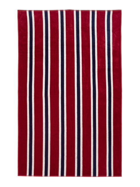 Image of Linea Red Stripe Beach Towel