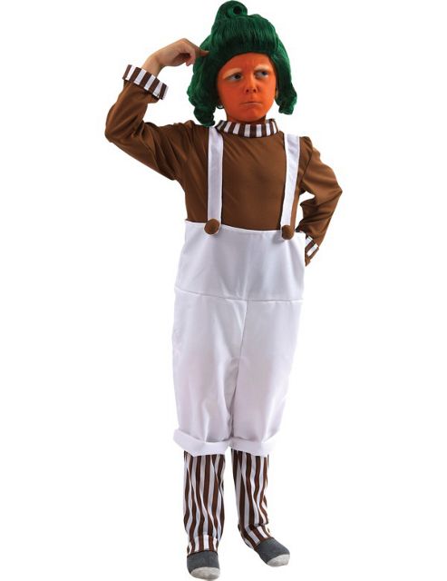 Image of Child Oompa Loompa Costume (and Wig) Large