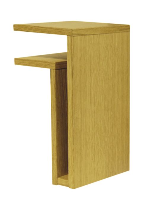 Image of Maze Bedside F-shelf - Oiled Oak - Left