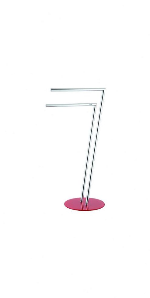 Image of Sanwood 40cm Texas Towel Stand In Chrome - Red