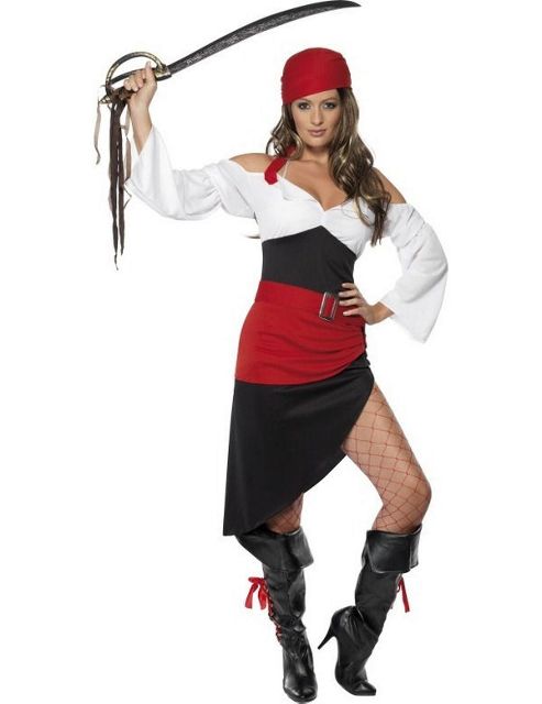 Image of Sassy Pirate Wench - Adult Costume Size: 12-14