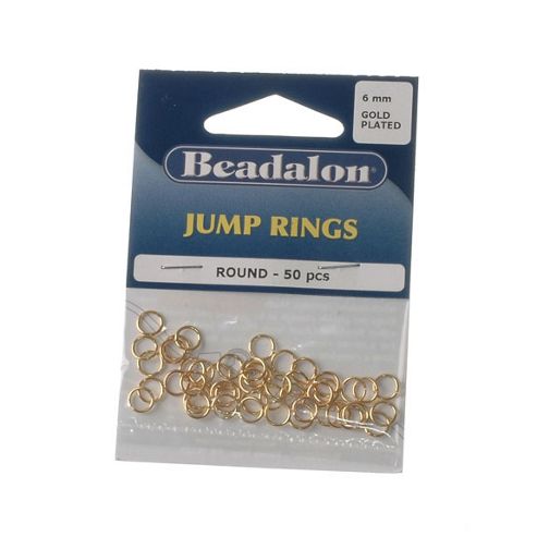 Image of Beadalon Jump Ring 6mm Gold Platet 50pcs