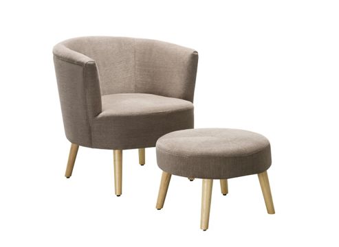 Image of Flynn Occasional Armchair Light Brown Fabric