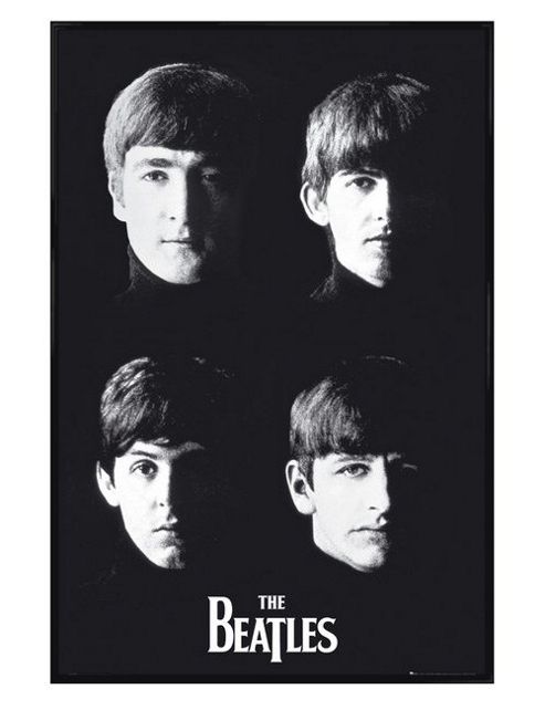 Image of The Beatles Gloss Black Framed Liverpool Lads Poster