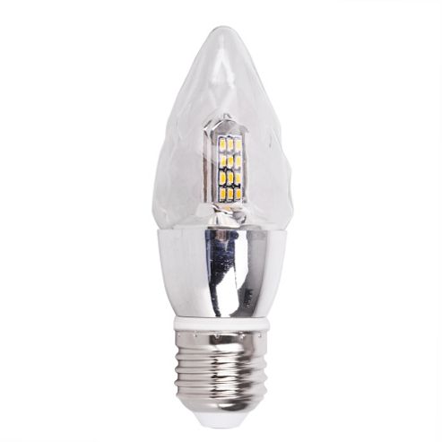 Image of Minisun Es E27 Diamond Glass 4w Led Candle Bulb Warm White