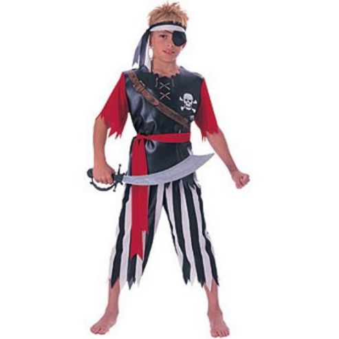 Image of Rubies Fancy Dress - Pirate King Costume - Boys Large- Uk Size 8-10 Years