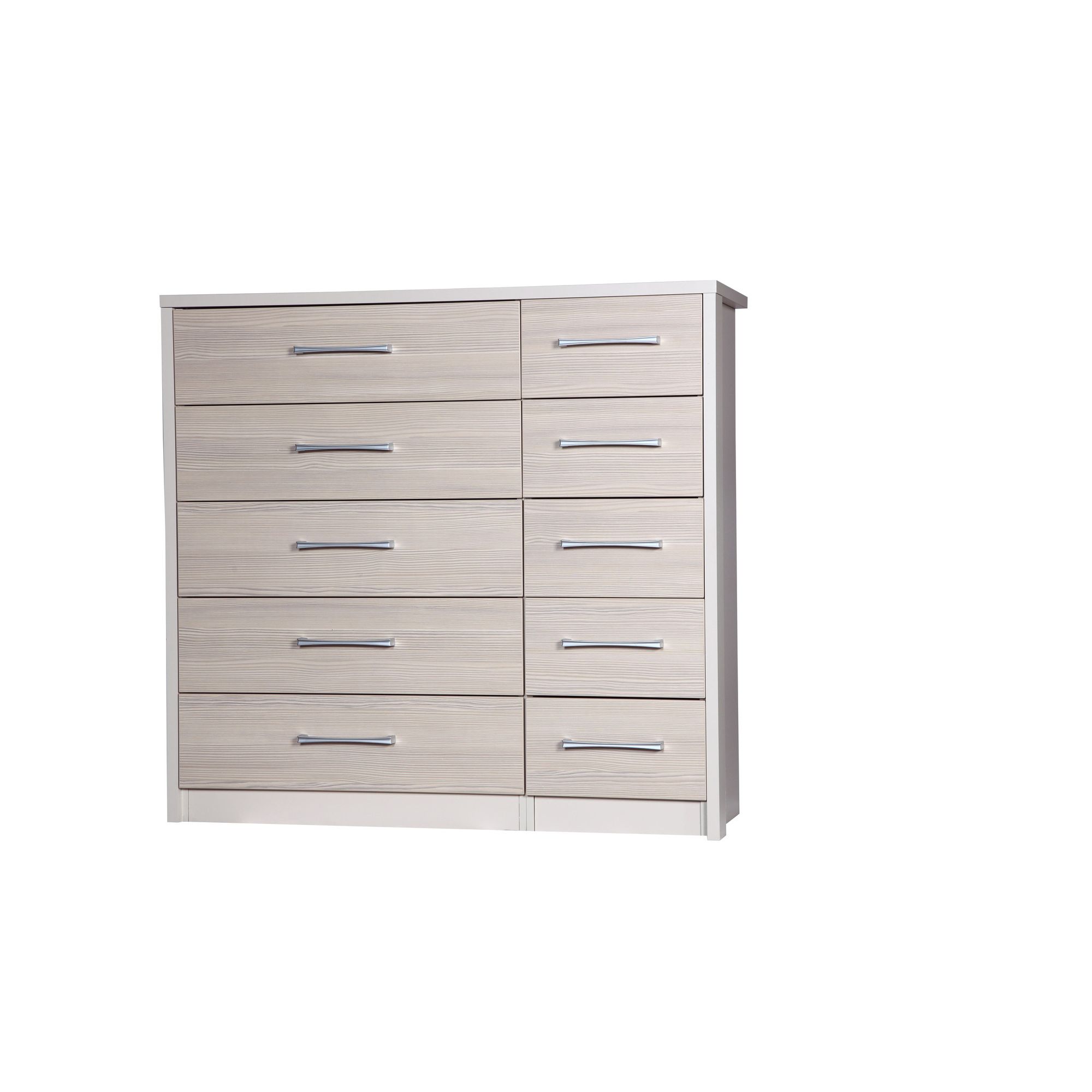 Alto Furniture Avola 5 Drawer Double Chest - Cream Carcass With Champagne Avola at Tesco Direct